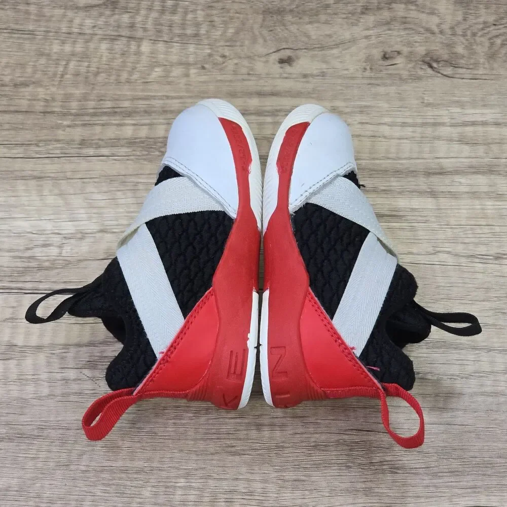 Nike LeBron Soldier XII 12 Toddler's Sz 5C White Black Red Sneakers (AH1690-181)